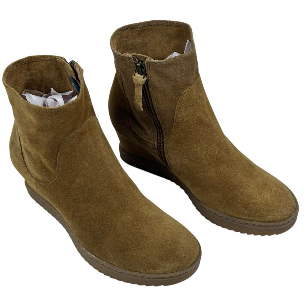 Sofft Shary Waterproof Brown Suede Wedge Bootie Womens Size 8.5M New $150